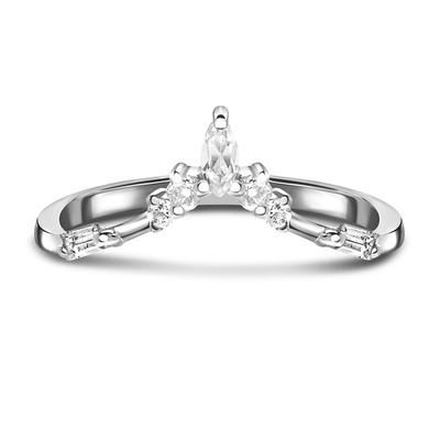 9K / 10K / 14K / 18K Natural Emerald Cut Diamond Engagement Ring Emas Putih