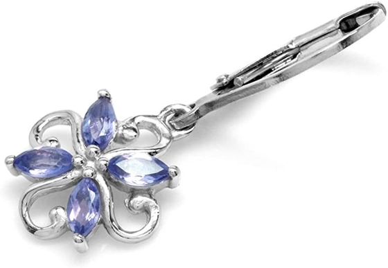 0.5 Karat Cabang Desain Bunga JewelersClub Tanzanite Ring Sterling Silver Ring Jewelry dengan Aksen Berlian Putih