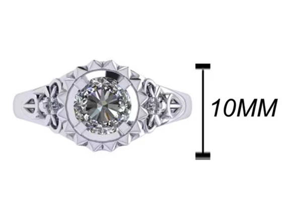 White Gold Lab Made Diamond Engagement Rings Brilliant Cut 1ct RD6.5MM size