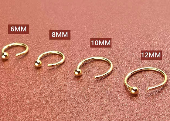 Clicker Emas 14K Berengsel Mulus 16g-40g Untuk Tragus Tulang Rawan