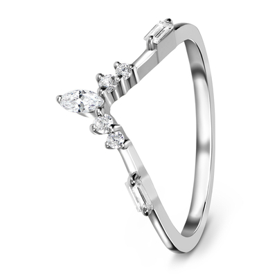 9K / 10K / 14K / 18K Natural Emerald Cut Diamond Engagement Ring Emas Putih