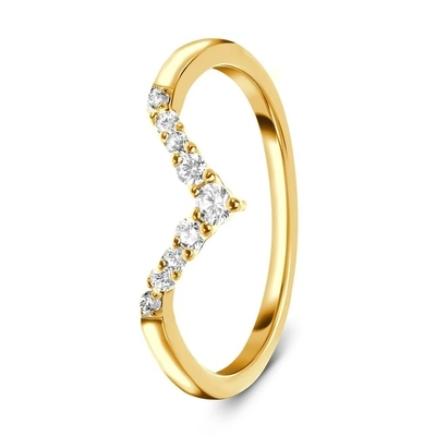 Cincin Pertunangan Berlian Selebriti Untuk Wanita, Perhiasan Berlian Asli 14K Mawar