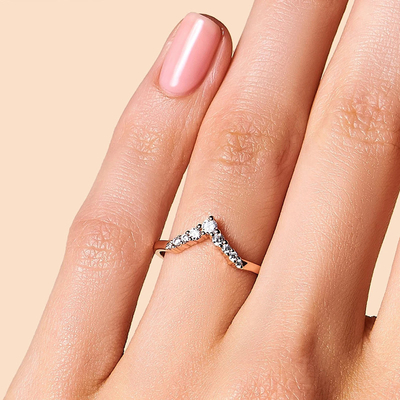 Cincin Pertunangan Berlian Selebriti Untuk Wanita, Perhiasan Berlian Asli 14K Mawar