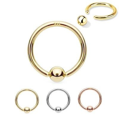 Perhiasan Tindik Cincin Puting 14K Emas Hoop Tulang Rawan Hidung Alis Bibir