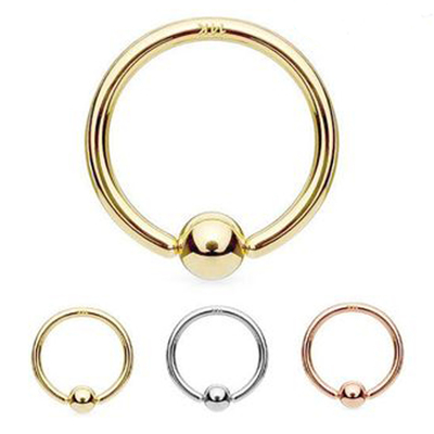 Perhiasan Tindik Cincin Puting 14K Emas Hoop Tulang Rawan Hidung Alis Bibir