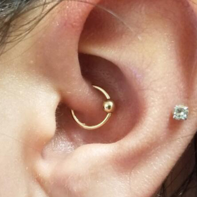 Perhiasan Tindik Cincin Puting 14K Emas Hoop Tulang Rawan Hidung Alis Bibir