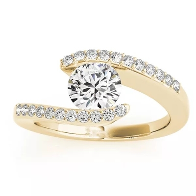 cincin pertunangan berlian 14k kuning emas cincin berlian pertunangan Untuk Wanita