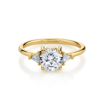 Cincin Pernikahan Emas Kuning Bulat Cincin Berlian Alami 18k Emas Pernikahan Cincin Berlian