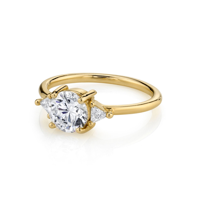 Cincin Pernikahan Emas Kuning Bulat Cincin Berlian Alami 18k Emas Pernikahan Cincin Berlian