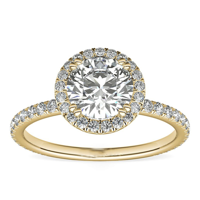 Cincin Pertunangan Wanita Gia Berlian Mewah Dalam Nyata Padat 14k Emas Cincin Pertunangan Berlian Besar