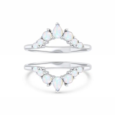 925 Sterling Silver Perhiasan CZ Cincin Mungil Natural Faceted Blue Moonstone Ring