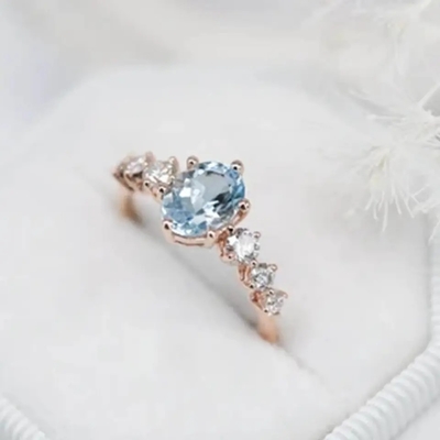 Pear Moonstone Cincin Pertunangan Emas 18 K Cincin Perak Perhiasan Batu Permata Alami