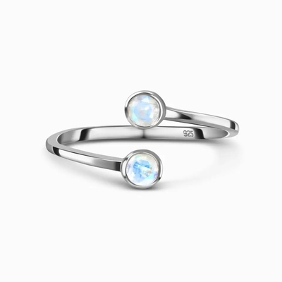 Natural Moonstone Gemstones 925 Silver Anniversary Jewelry Rings Asli Pear Cut