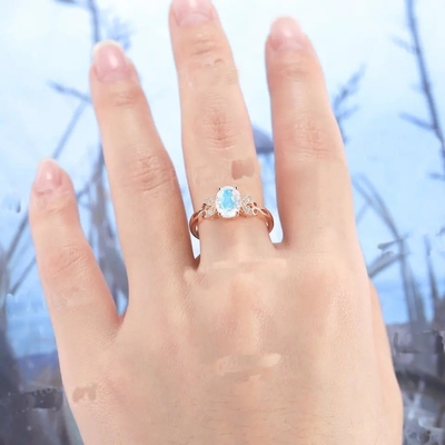 Natural Moonstone Gemstones 925 Silver Anniversary Jewelry Rings Asli Pear Cut