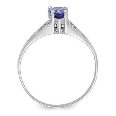 0,25 Karat Tanzanite 0,925 Sterling Perhiasan Cincin Perak dengan Berlian Putih - Cincin Batu Permata dengan Hypoallergenic