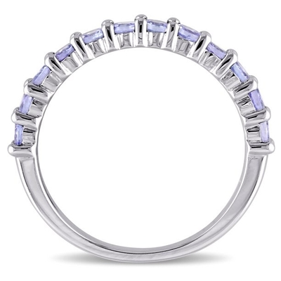 Ross-Simons 2.50 karat. t.w. Tanzanite dan .20 ct. t.w. Cincin Zirkon Putih dalam Perak Sterling