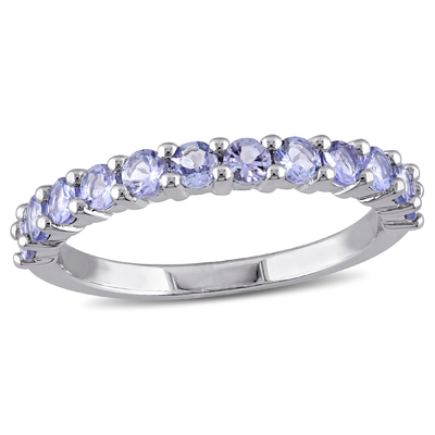 Ross-Simons 2.50 karat. t.w. Tanzanite dan .20 ct. t.w. Cincin Zirkon Putih dalam Perak Sterling