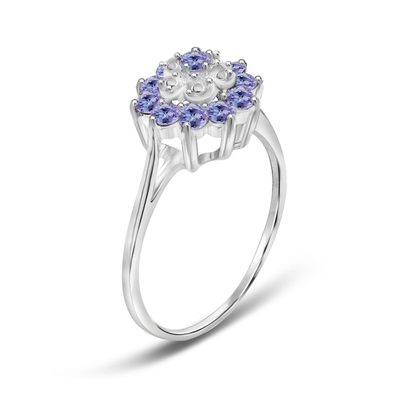 Ross-Simons 2.50 karat. t.w. Tanzanite dan .20 ct. t.w. Cincin Zirkon Putih dalam Perak Sterling
