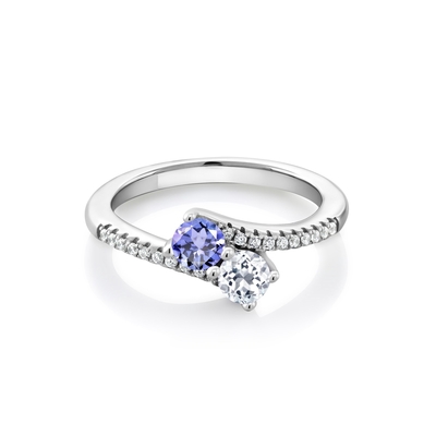 SShop LC Women Platinum lebih dari 925 Silver Blue Tanzanite Birthstone Zircon Ring Ukuran 8 Hadiah