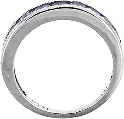 0,5 CTW Natural Blue Tanzanite Dan Cincin Berlian Emas Putih Padat 18K