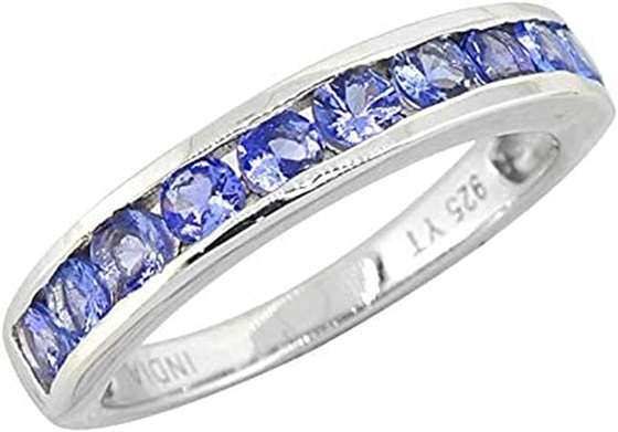 0,5 CTW Natural Blue Tanzanite Dan Cincin Berlian Emas Putih Padat 18K