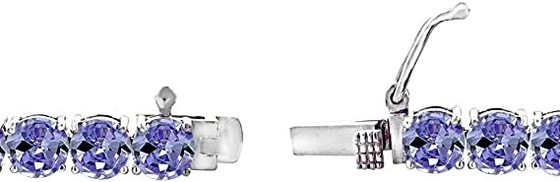 24.70 CTW Natural Tanzanite Dan Gelang Berlian Dalam Emas Putih Padat 14K