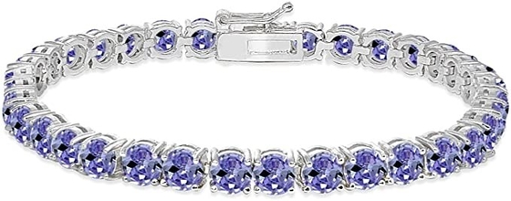 24.70 CTW Natural Tanzanite Dan Gelang Berlian Dalam Emas Putih Padat 14K