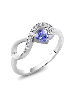 6.02 CTW Natural Blue Tanzanite Dan Cincin Berlian Emas Putih Padat 18K
