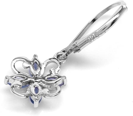 0.5 Karat Cabang Desain Bunga JewelersClub Tanzanite Ring Sterling Silver Ring Jewelry dengan Aksen Berlian Putih