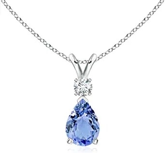 3.12 Karat Asli Tanzanite Dan Topaz Putih 3 Piece Kalung 925 Sterling Silver