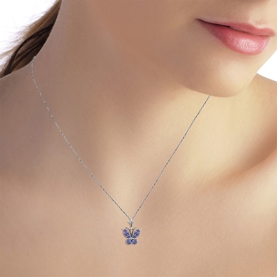 Solitaire Pendant Angara Natural Tanzanite Kalung Untuk Wanita Wanita 14K