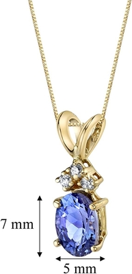 3.12 Karat Asli Tanzanite Dan Topaz Putih 3 Piece Kalung 925 Sterling Silver