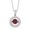 Kalung Garnet Alami 1/20 ct tw Berlian Dengan 925 Sterling Silver