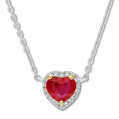 Kalung Garnet Alami 1/20 ct tw Berlian Dengan 925 Sterling Silver