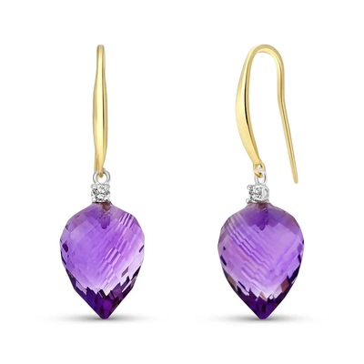 2,46 ct. t.w. Batu kecubung dan 1/10 ct. t.w. Anting Berlian Leverback dalam Perak Sterling