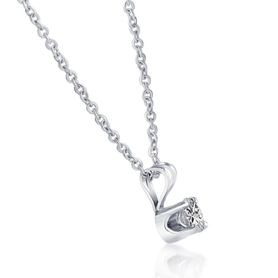 0.33 Karat Pear Cut Diamond - Solitaire - Kalung Liontin Pengaturan Bezel - Emas Putih 10K