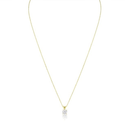 Kalung Solitaire Berlian 1/2 Karat Dalam Emas Kuning 14 Karat (Warna J-K, Kejelasan I1-I2)