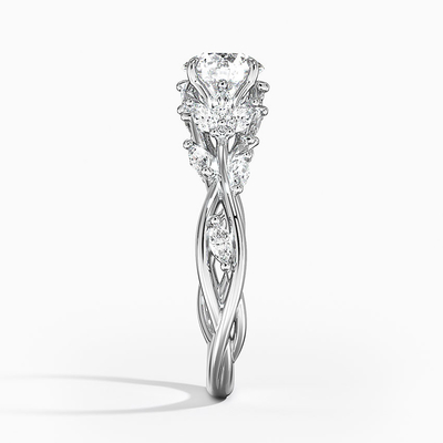 Set Cincin Berlian Sapphire Secret Garden dengan Sapphire Bulat Biru Premium 6mm