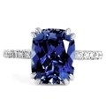 Blue Oval Lab Membuat Cincin Lima Batu Safir dan Berlian Dengan Perak