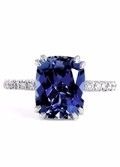 Selena 4ct Cushion Cut Blue Sapphire Engagement Ring Untuk Wanita