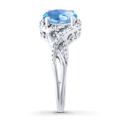 Lab Membuat Blue Opal Ring White Topaz Dengan 925 Sterling Silver