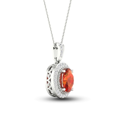 Lab Citrine Alami Membuat Kalung Safir Putih 10K Emas Putih 18&quot;