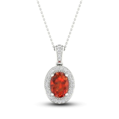 Lab Citrine Alami Membuat Kalung Safir Putih 10K Emas Putih 18&quot;