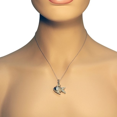 Sterling Silver Blue Sea Turtle Pendant Kalung Perhiasan untuk Wanita Wanita Turtle Animal Earings