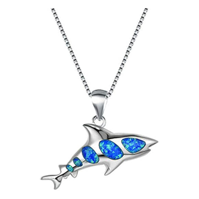 Hiu Liontin Kalung Ikan Kehidupan Laut Perhiasan untuk Wanita Perhiasan Hadiah