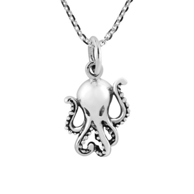 Menakjubkan Gurita Laut Sterling Silver Liontin Kalung Kehidupan Laut Perhiasan untuk Pecinta Laut