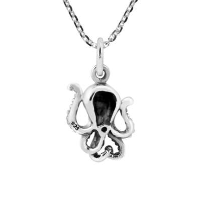 Menakjubkan Gurita Laut Sterling Silver Liontin Kalung Kehidupan Laut Perhiasan untuk Pecinta Laut