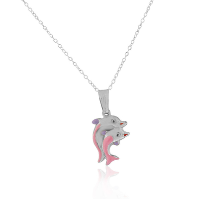 925 Sterling Silver Lobster Gesper Enamel Ikan Pesona Kalung Liontin Kehidupan Laut Perhiasan Untuk Wanita Hadiah Untuk Dia