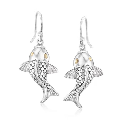 14 k Kuning Emas Dolphin Hoop Earrings Ear Hoops Set Hewan Kehidupan Laut Perhiasan Untuk Wanita Hadiah Untuk Dia