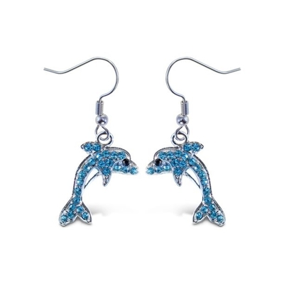 14 k Kuning Emas Dolphin Hoop Earrings Ear Hoops Set Hewan Kehidupan Laut Perhiasan Untuk Wanita Hadiah Untuk Dia